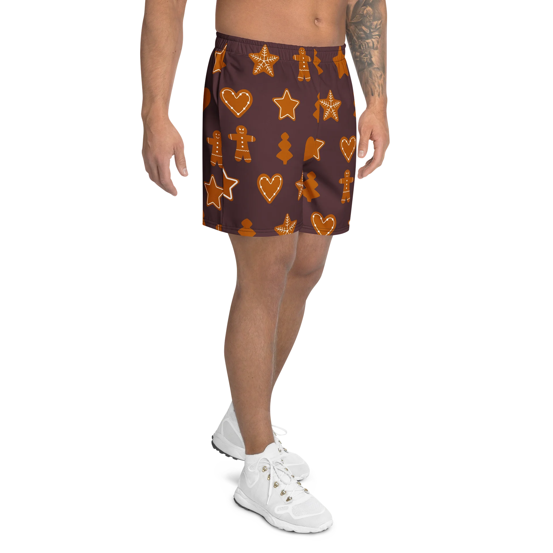 Festive Gingerbread All-Over Print Athletic Shorts product image (2)