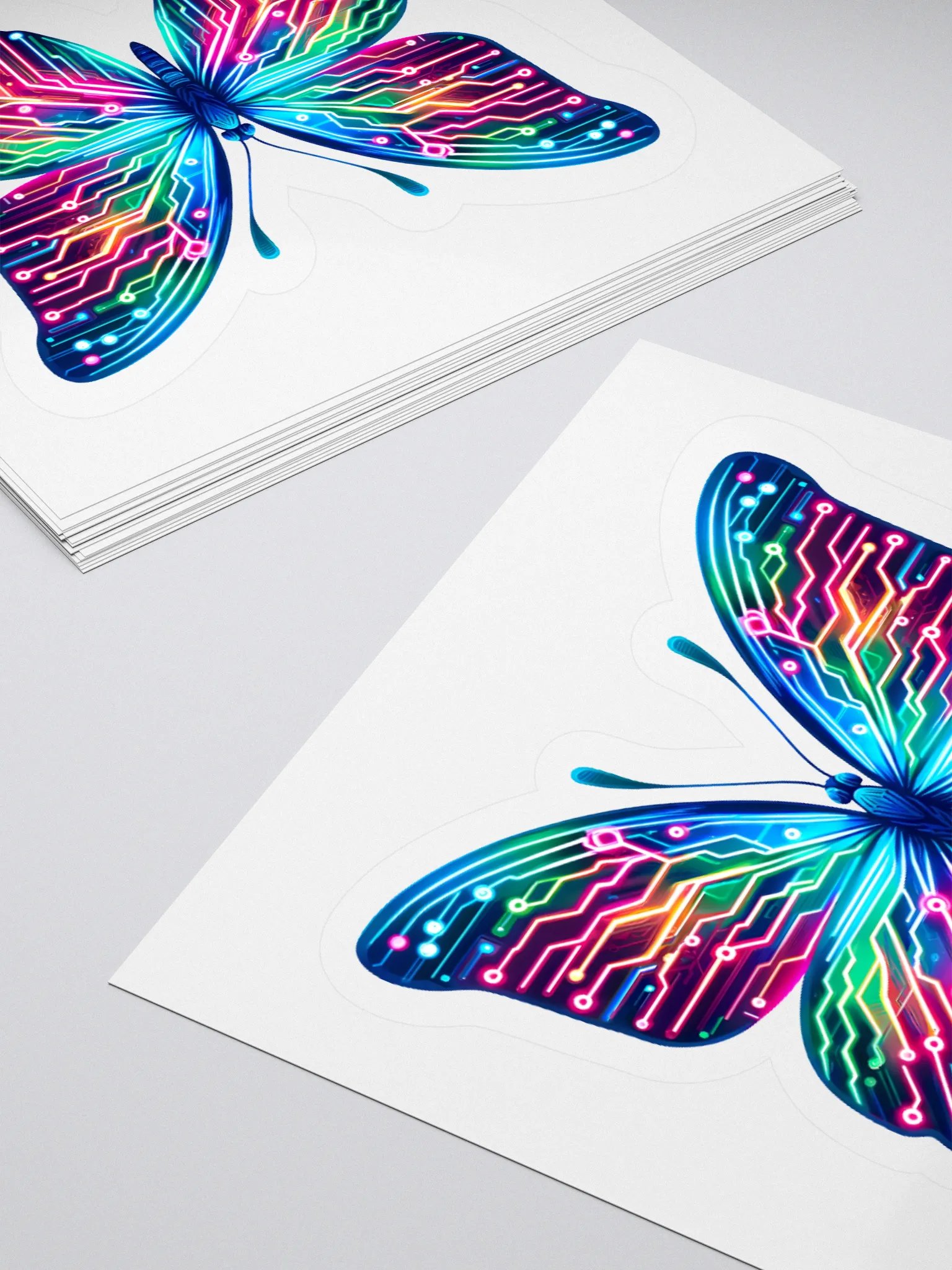 Neon Blue Butterfly Aesthetic Sticker product image (4)