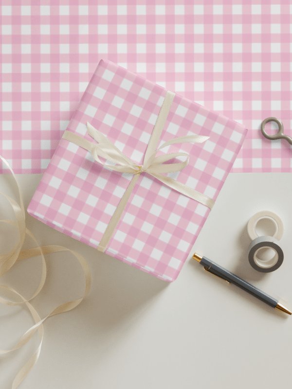 Sweet Pink Gingham Gift Wrap Set (Set of 3) product image (1)