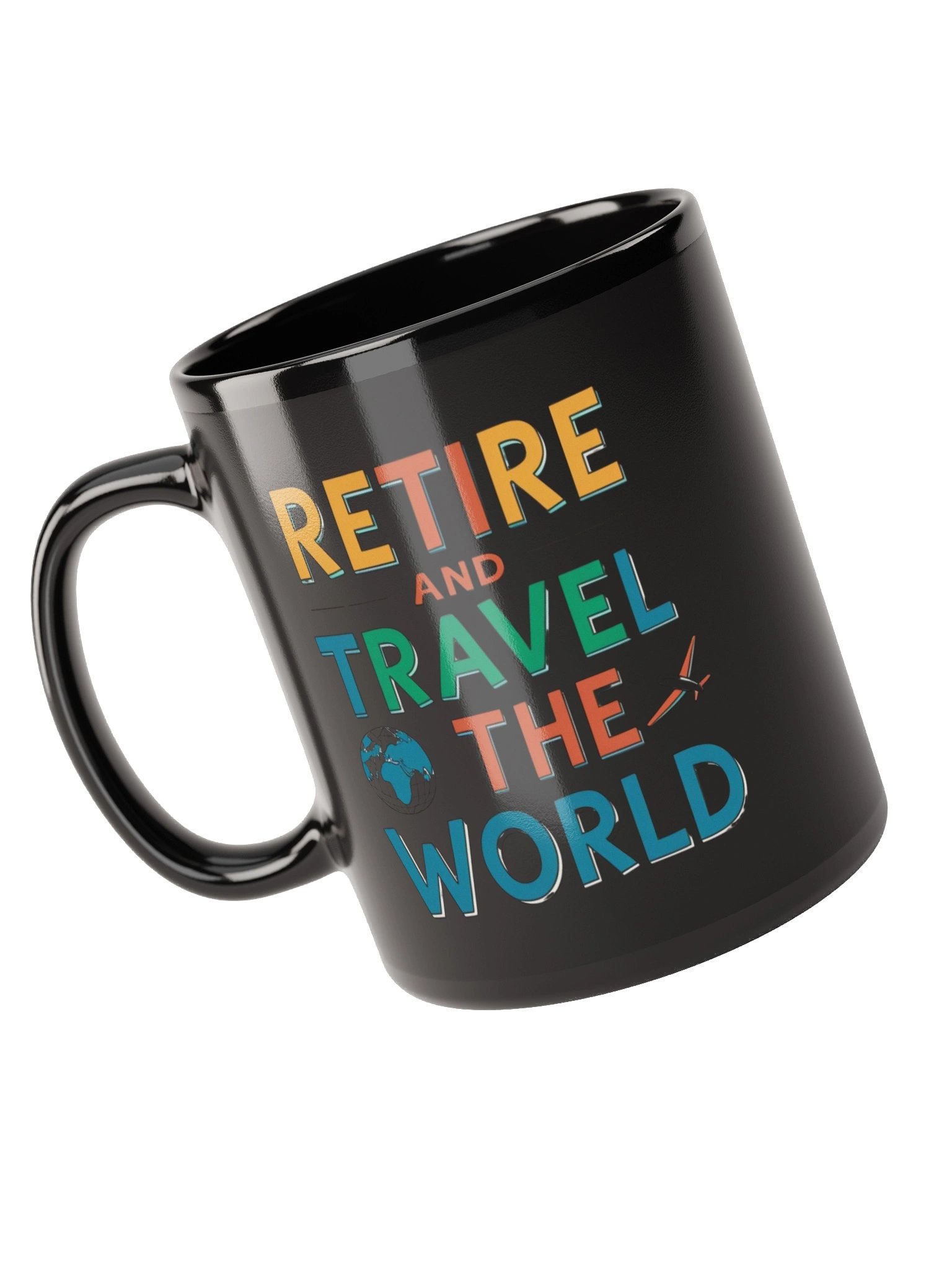 Retire & Travel the World Black Ceramic Mug product image (9)