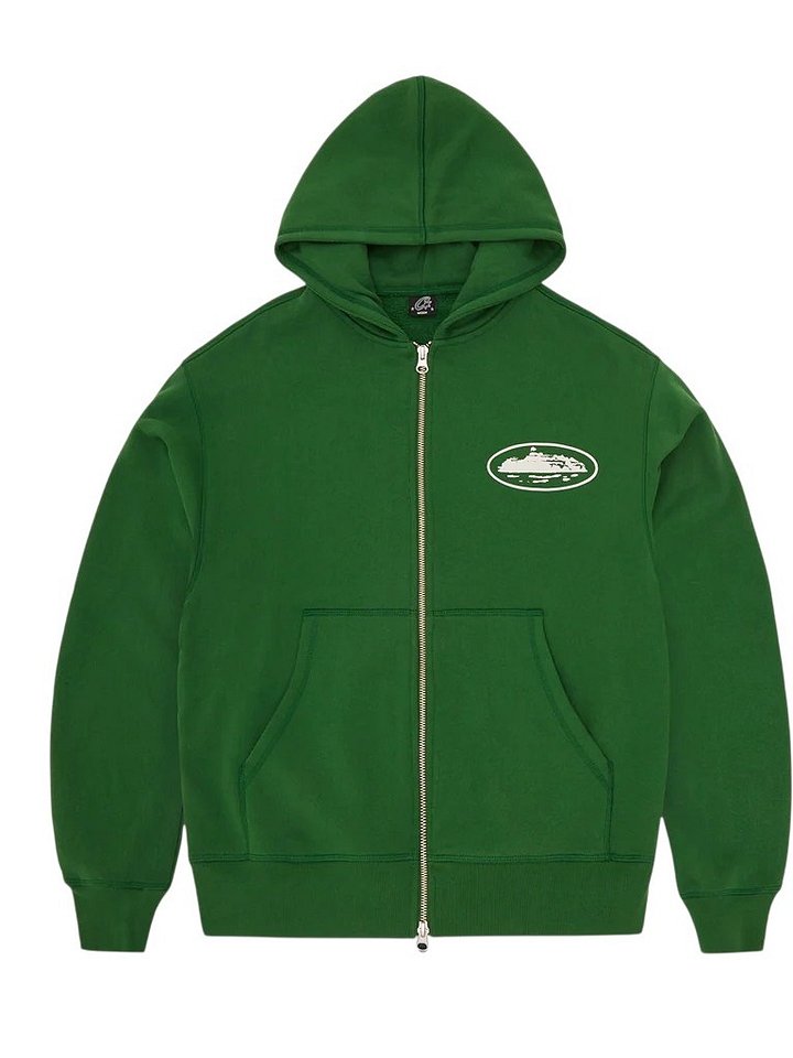 ISLAND PUFF PRINT ZIP HOODIE [GREEN] product image (1)