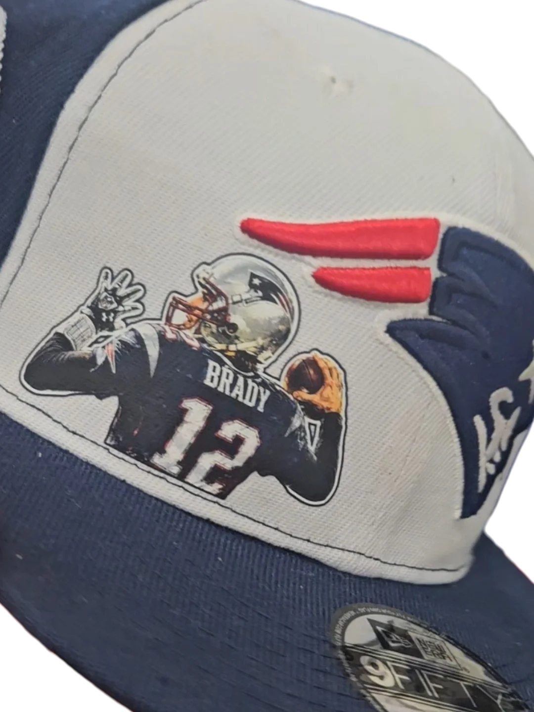 Tom Brady Throwback Custom Patriots Hat – White/Navy product image (1)