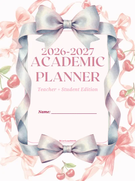 Student Teacher Planner (Pink Cherries & Bows) product image (1)