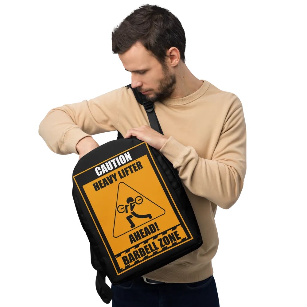 Caution Heavy Lifter Ahead Barbell Zone Backpack product image (9)