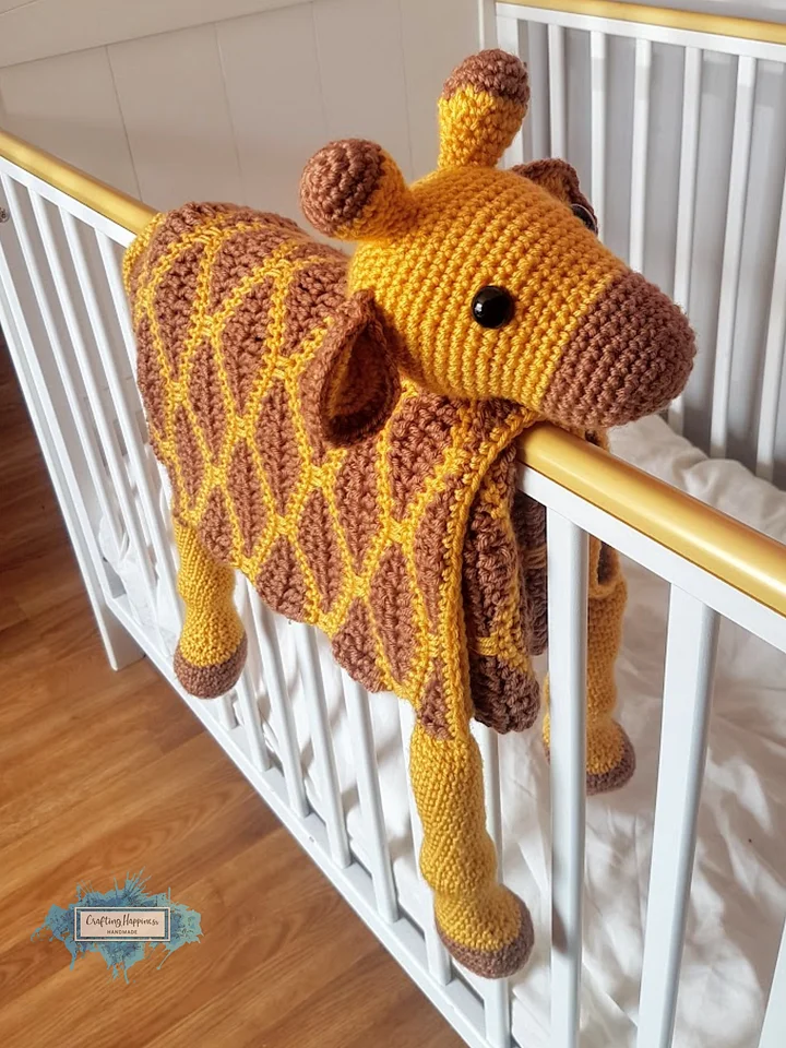 Crochet Giraffe Baby Blanket Pattern - Folding Toy Lovey PDF Pattern - Crafting Happiness product image (1)