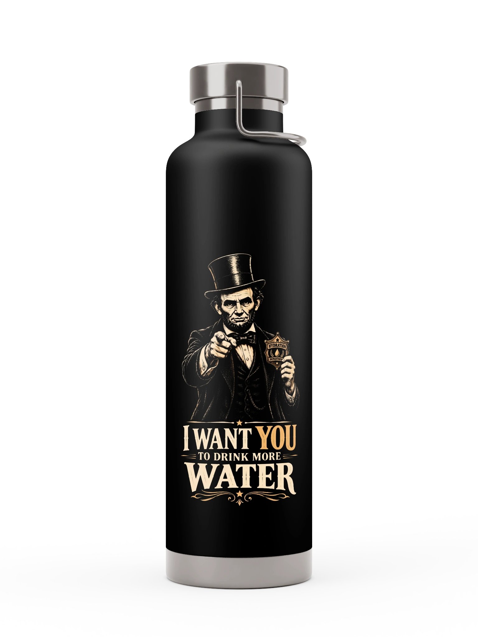 Abraham Lincoln “I Want You to Drink More Water” Water Bottle product image (3)