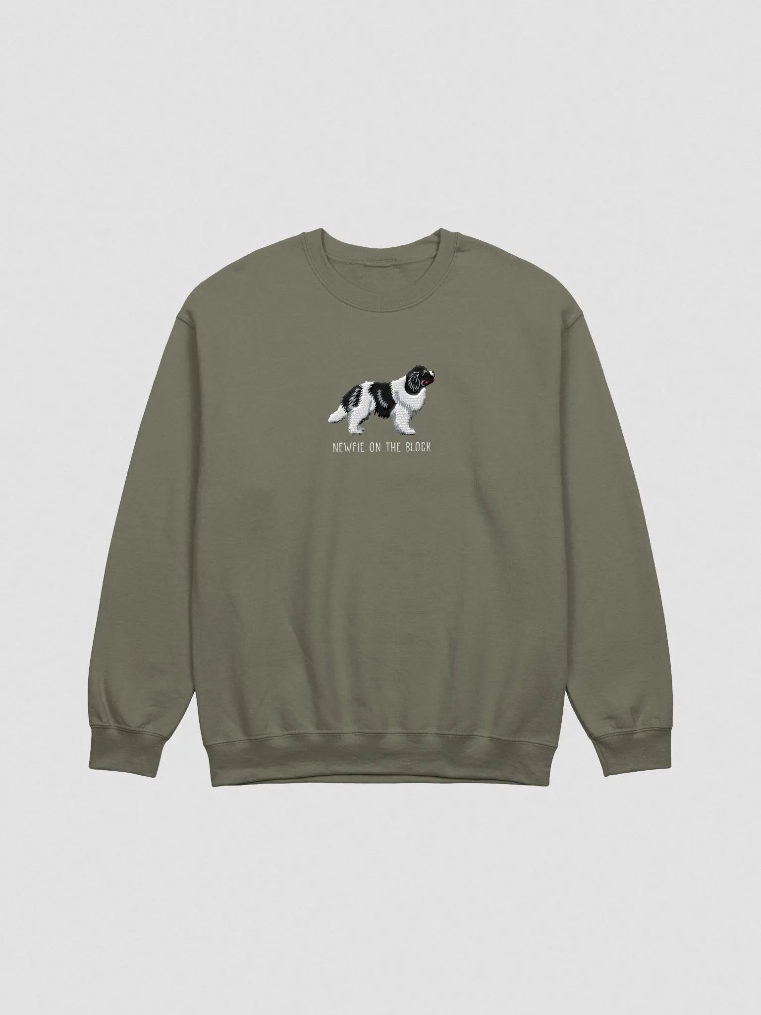 Newfie on the Block Sweatshirt (Embroidered) of a Newfoundland(Black & White) product image (4)