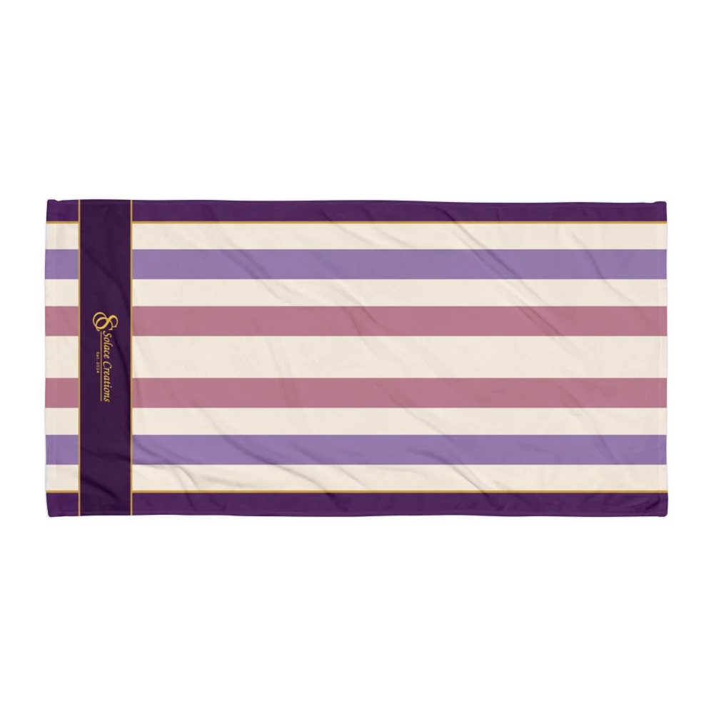 Solace Signature Purple Stripe Bath Towel product image (1)