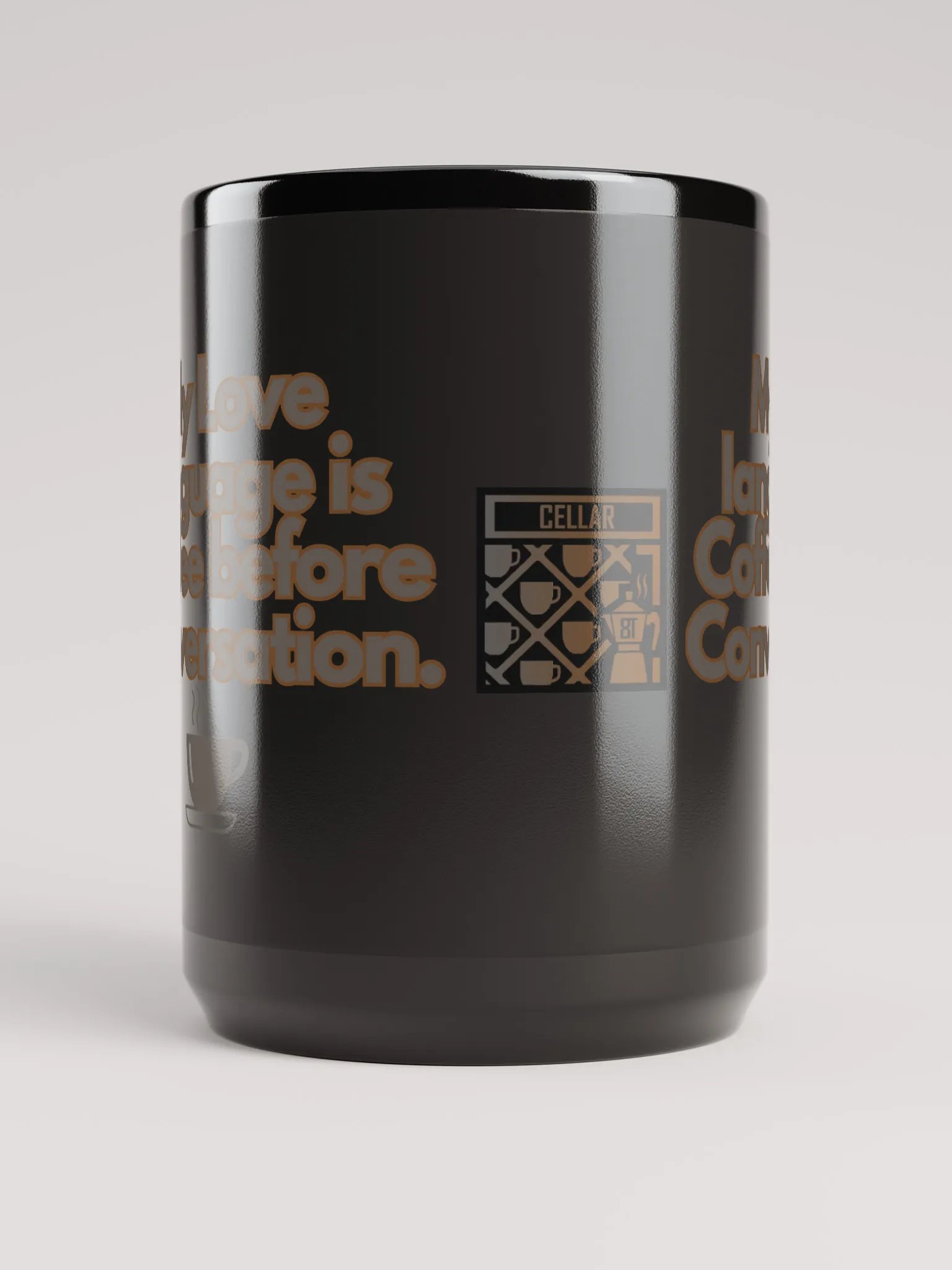 Cellar 8T Coffee - Love Language - Gloss Black Mug product image (5)