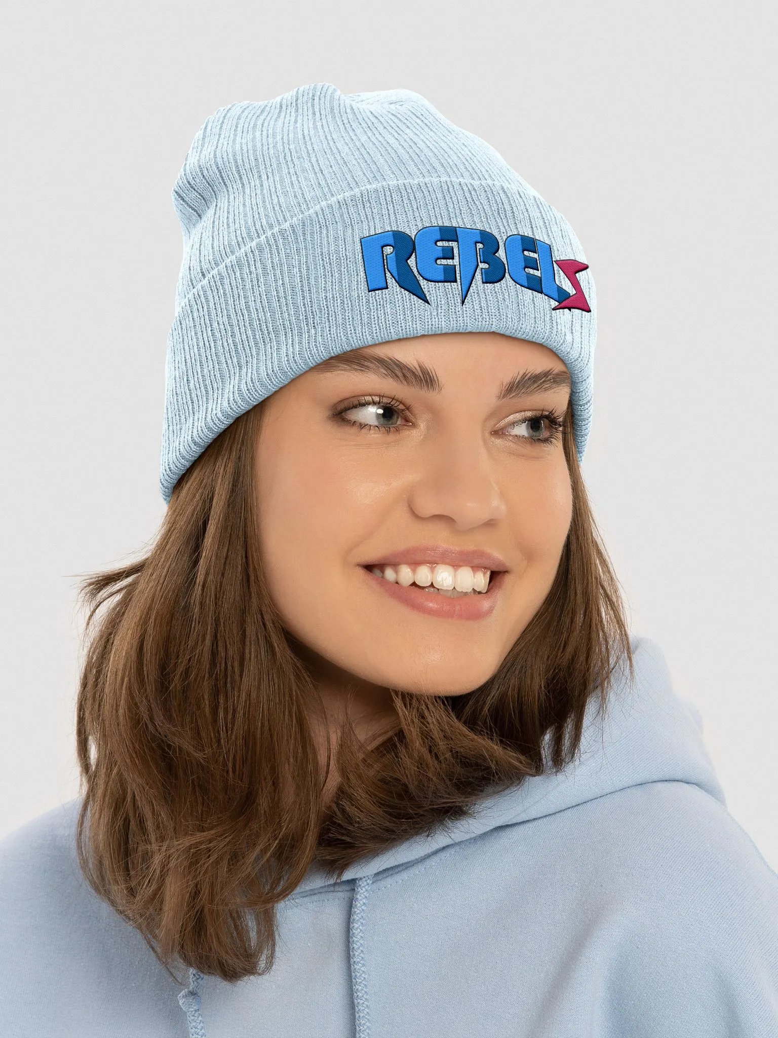 Beanie | Sky Blue w/ blue & pink product image (7)