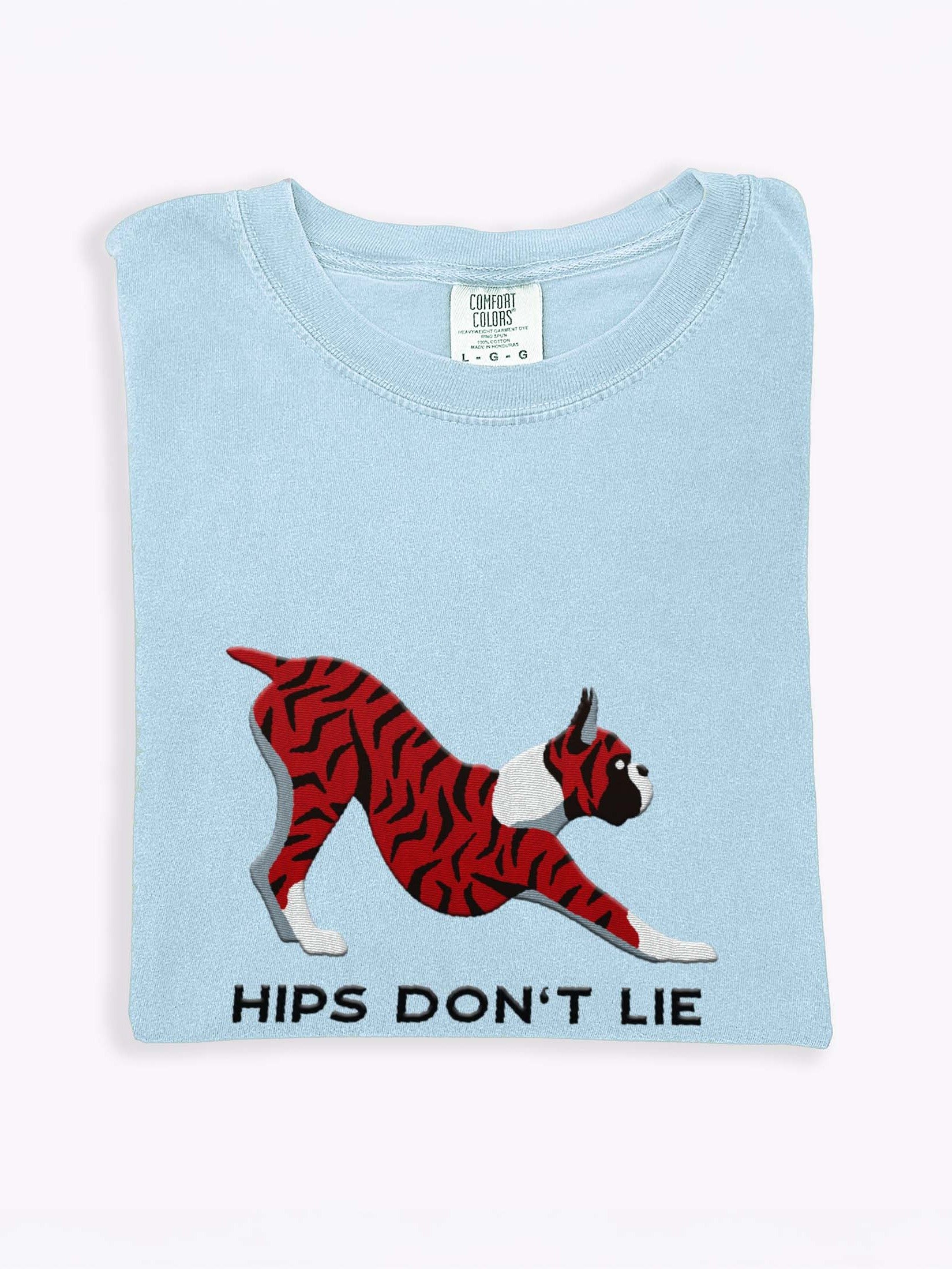 Hips Don't Lie T-Shirt(Embroidered) of a Boxer(Brindle, Cropped Ears) product image (1)