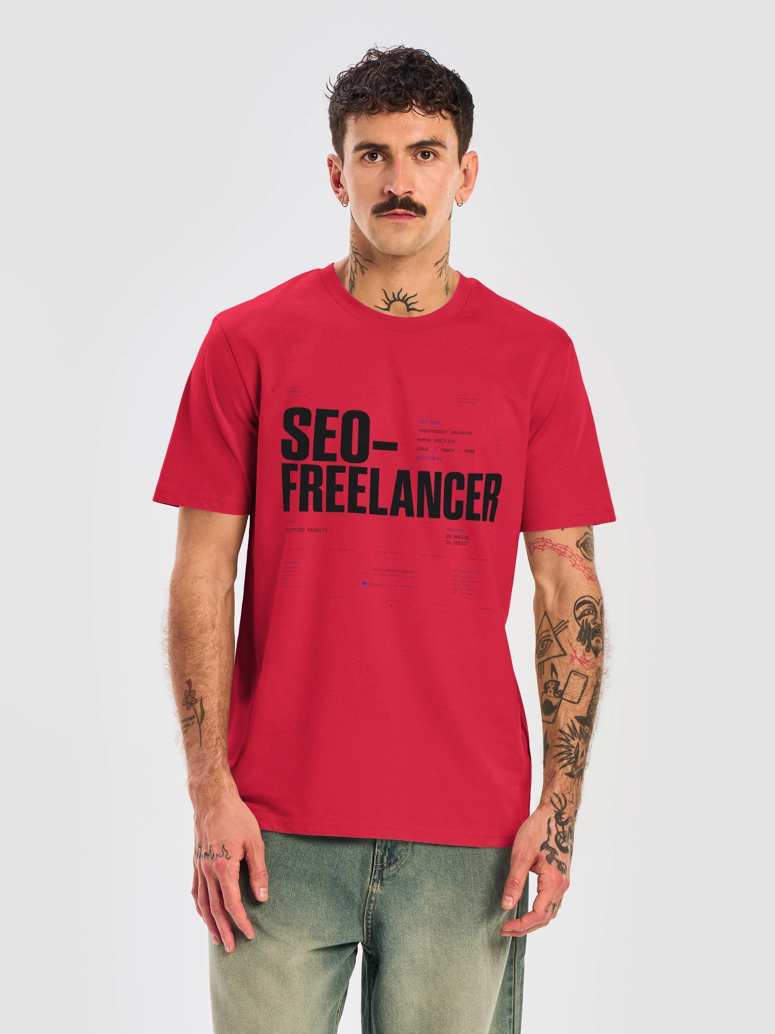"SEO-Freelancer" Tee – Minimal Technical Design | Human Verified product image (2)