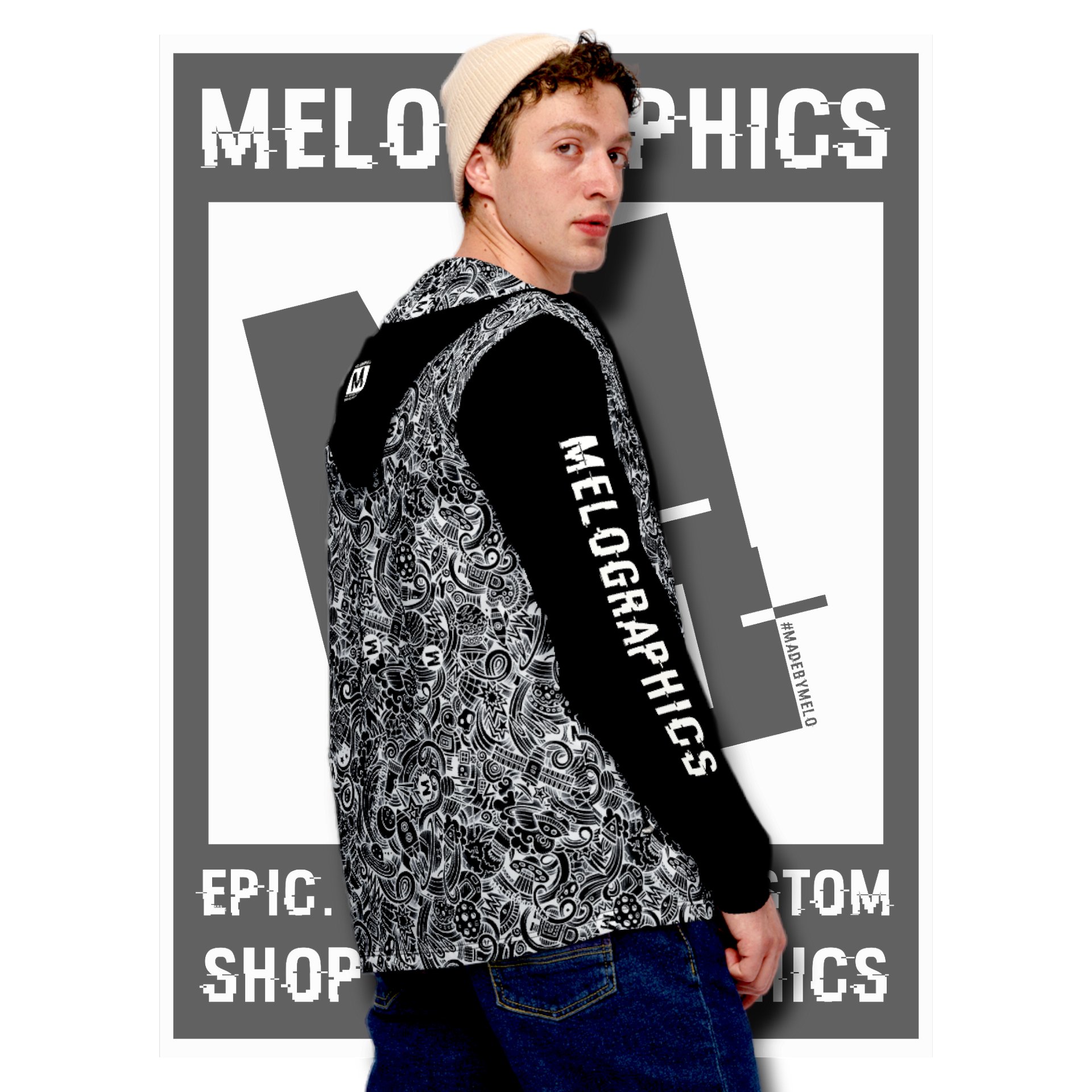 Dark Space Scribble - Ultimate Windbreaker Jacket | #MadeByMELO product image (2)