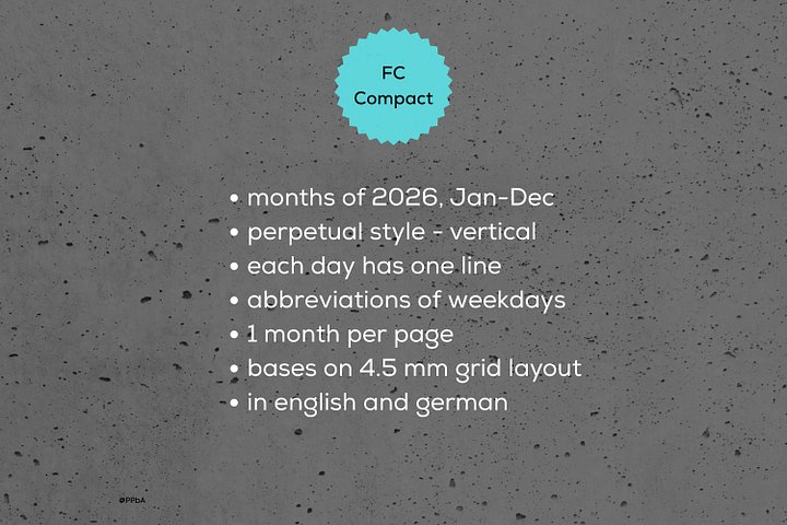 monthly pages - FC Compact - 2026 product image (2)