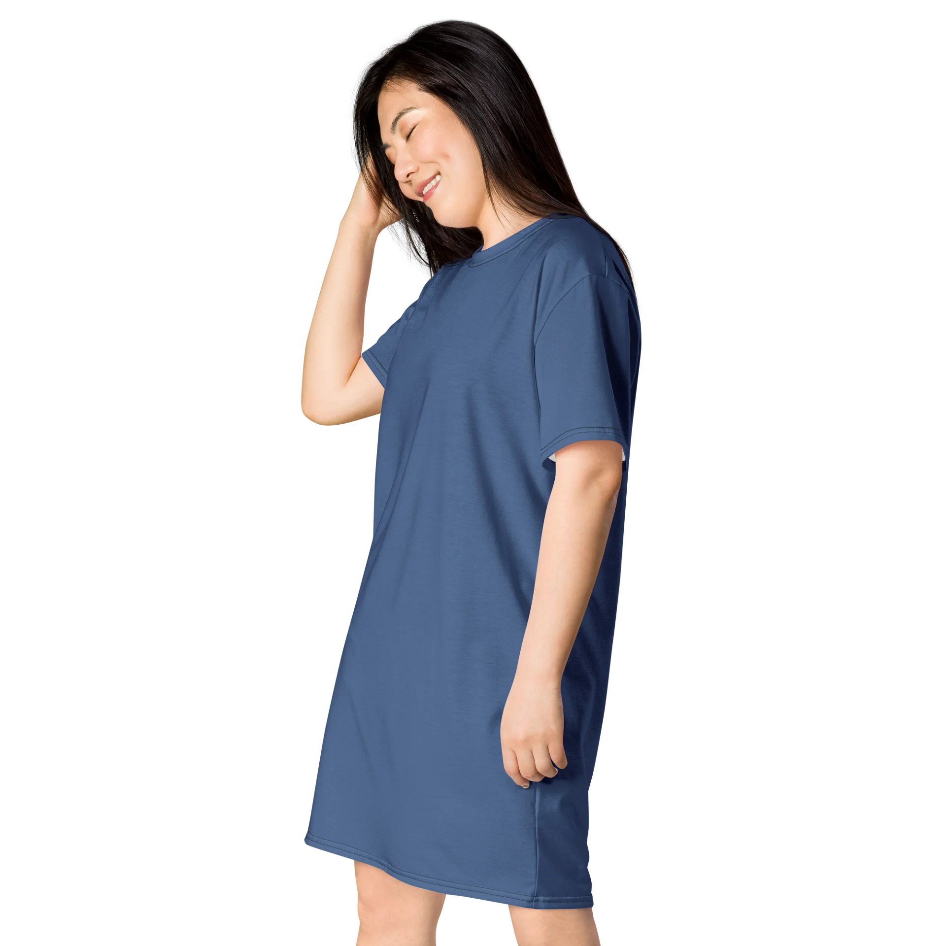 Oversized T-Shirt Dress - Elegant Kashmir Blue, Sizes 2XS-6XL product image (3)