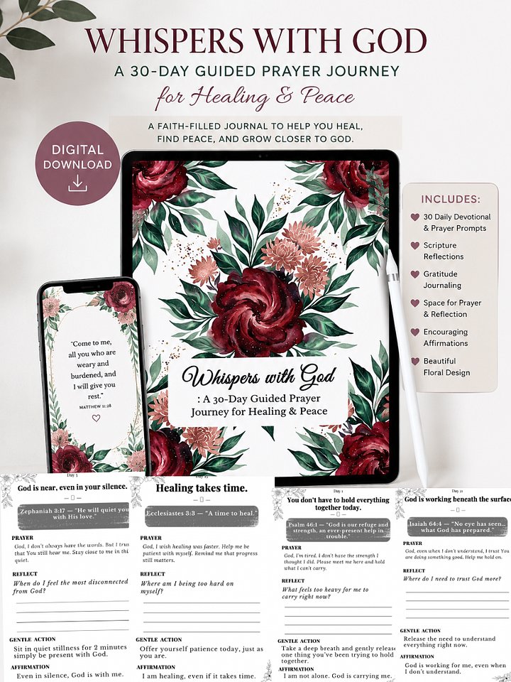 Whispers with God: A 30-Day Guided Prayer Journey for Healing & Peace product image (1)