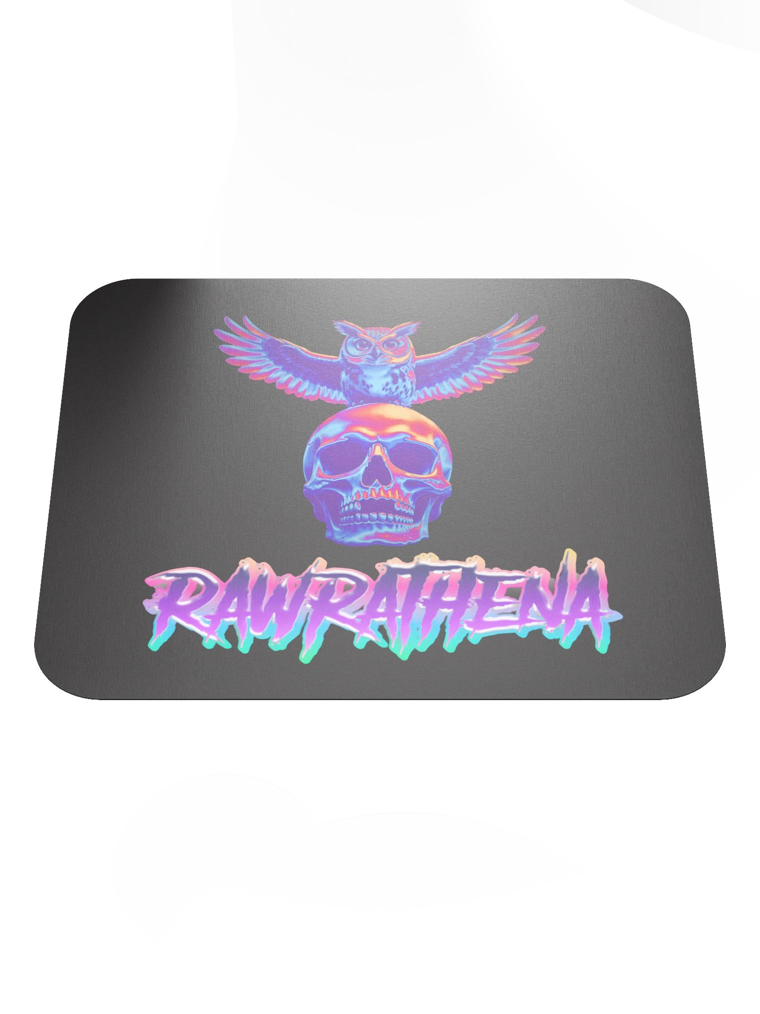Neon Owl Skull Mouse Pad product image (1)
