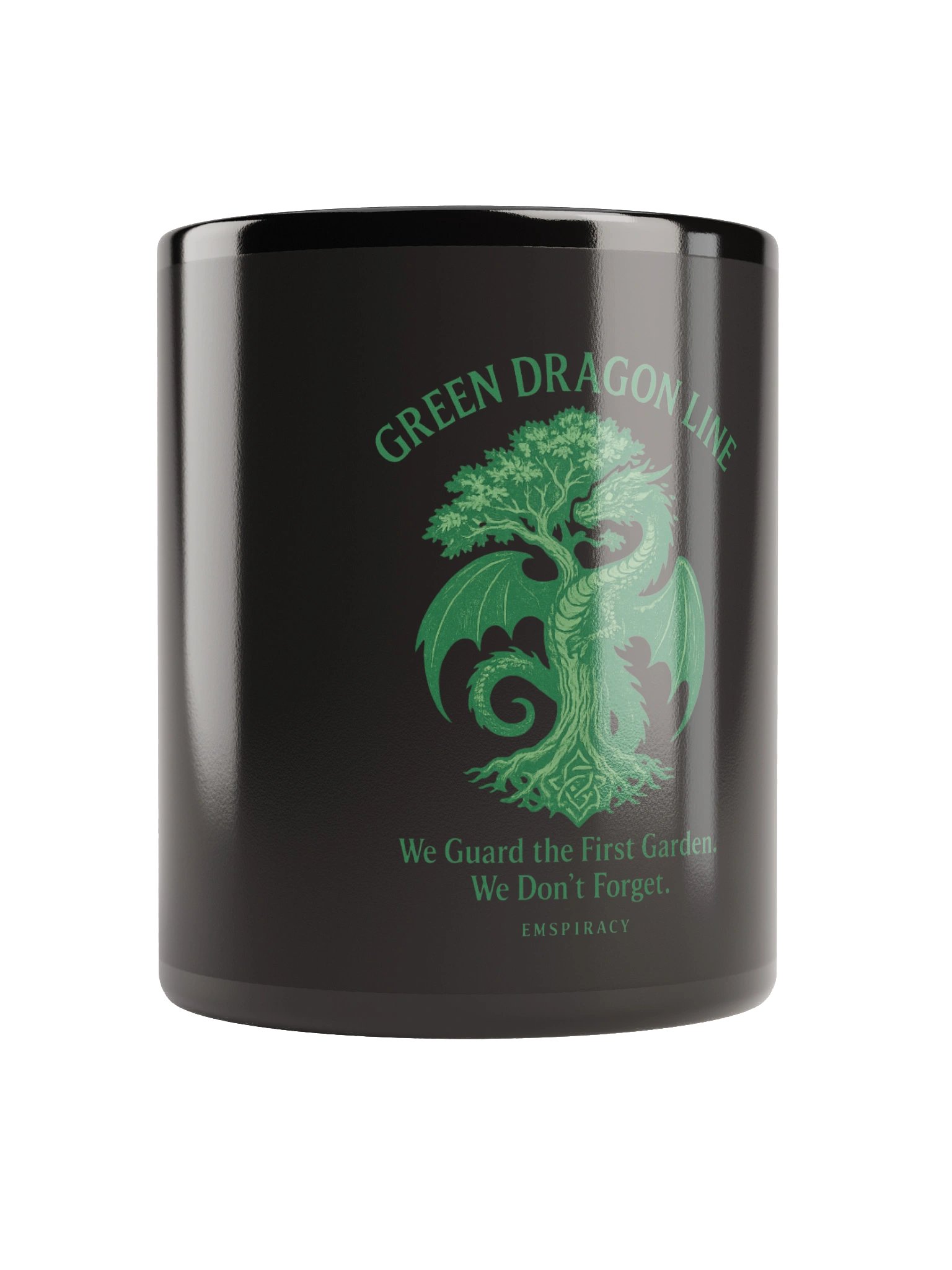 🐉 Green Dragon Glossy Black Mug – Emspiracy Edition 🐉 product image (1)