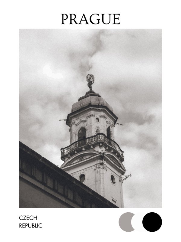 Spires of Prague I - Black & White / Digital product image (1)