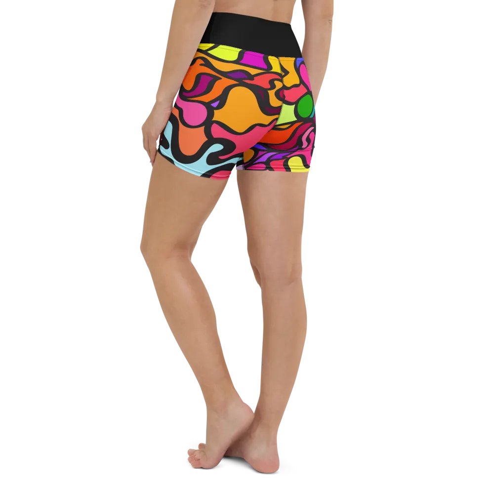 Vibrant Energy Yoga Shorts - Wave at Sunset product image (1)