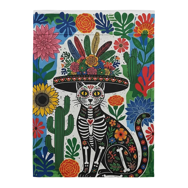 Fiesta Cat Garden Flag product image (2)