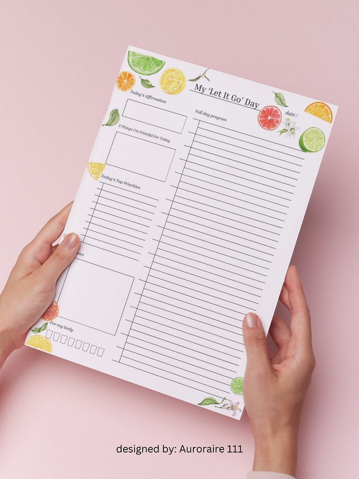 My 'Let It Go' Day - Printable Daily Planner | Digital Planner Page Download | Multiple Sizes Included product image (1)