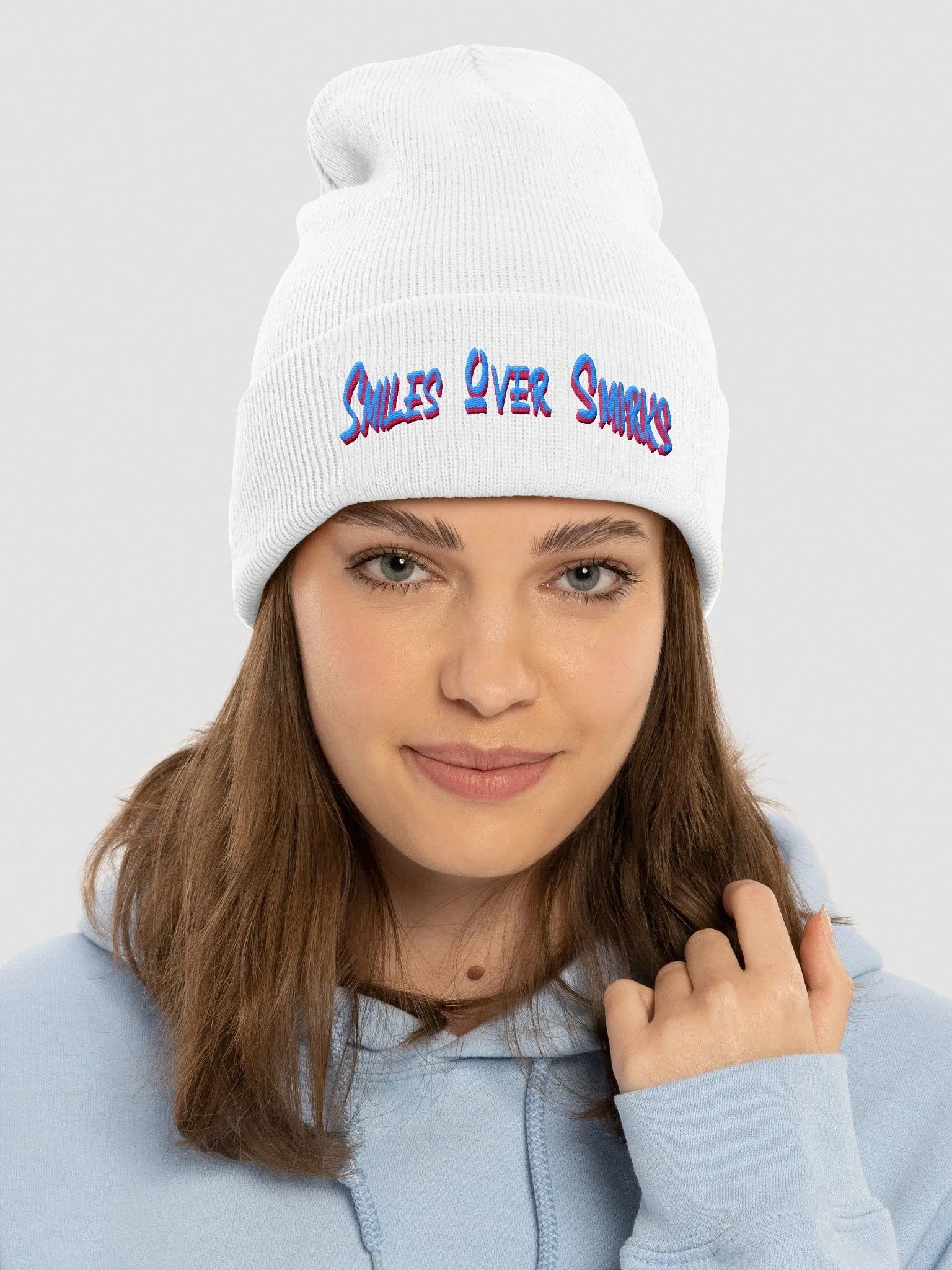 Smiles Over Smirks Embroidered Beanie (4 Color Choices) product image (11)