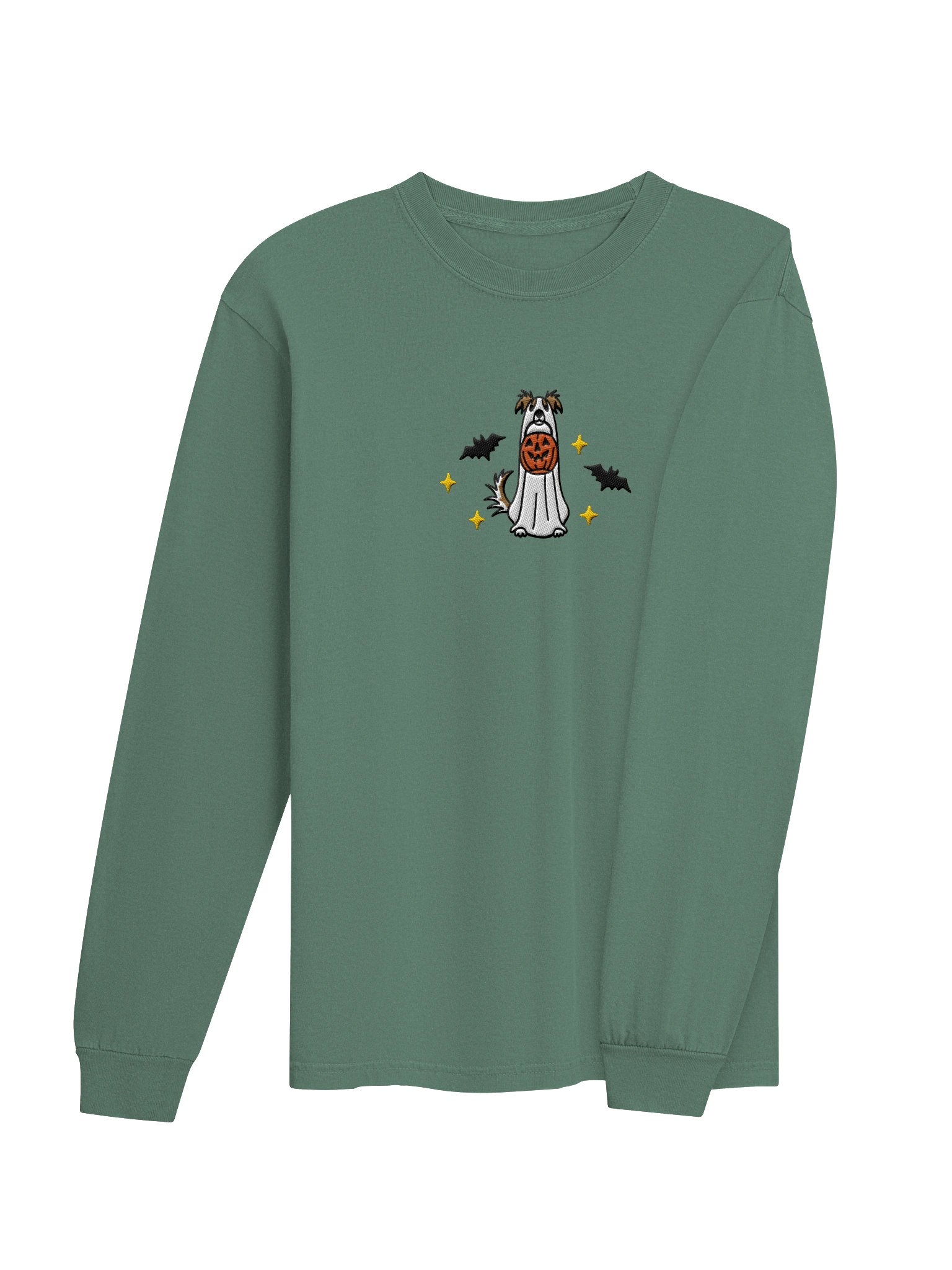 Halloween Borzoi(Tan & White) Embroidered Long-Sleeve T-Shirt product image (28)