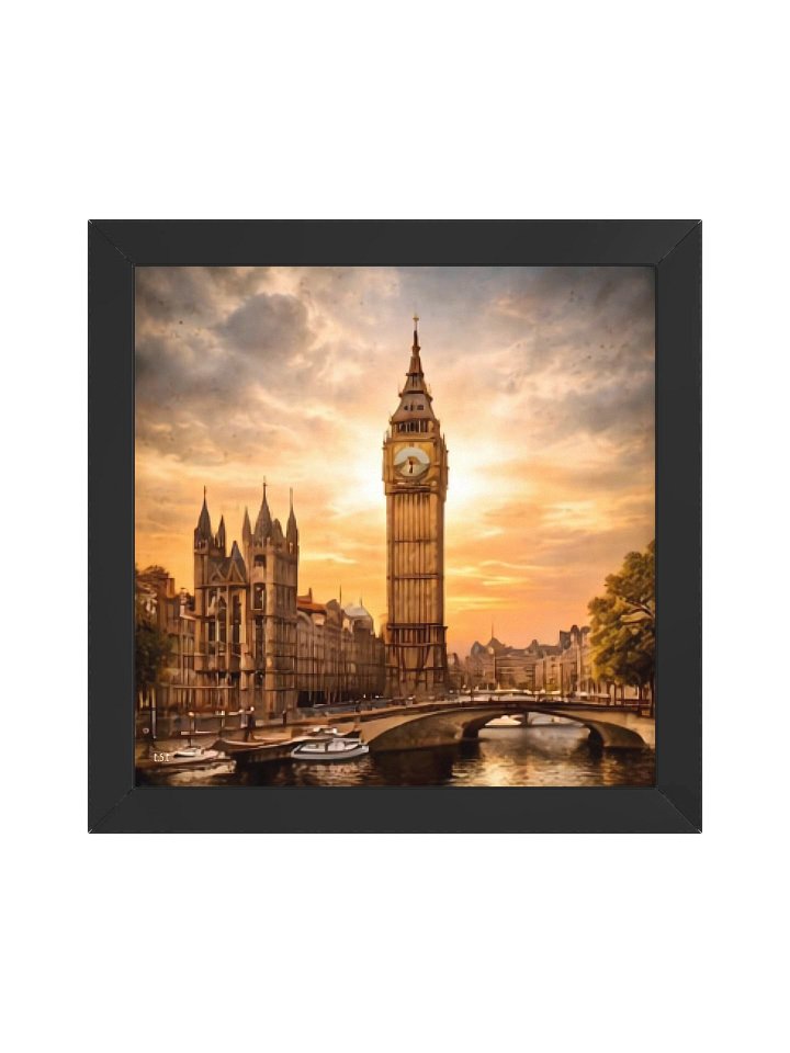 Goldenes London: Big Ben im Abendlicht Vibrant Ayous Wood Framed Matte Poster product image (5)