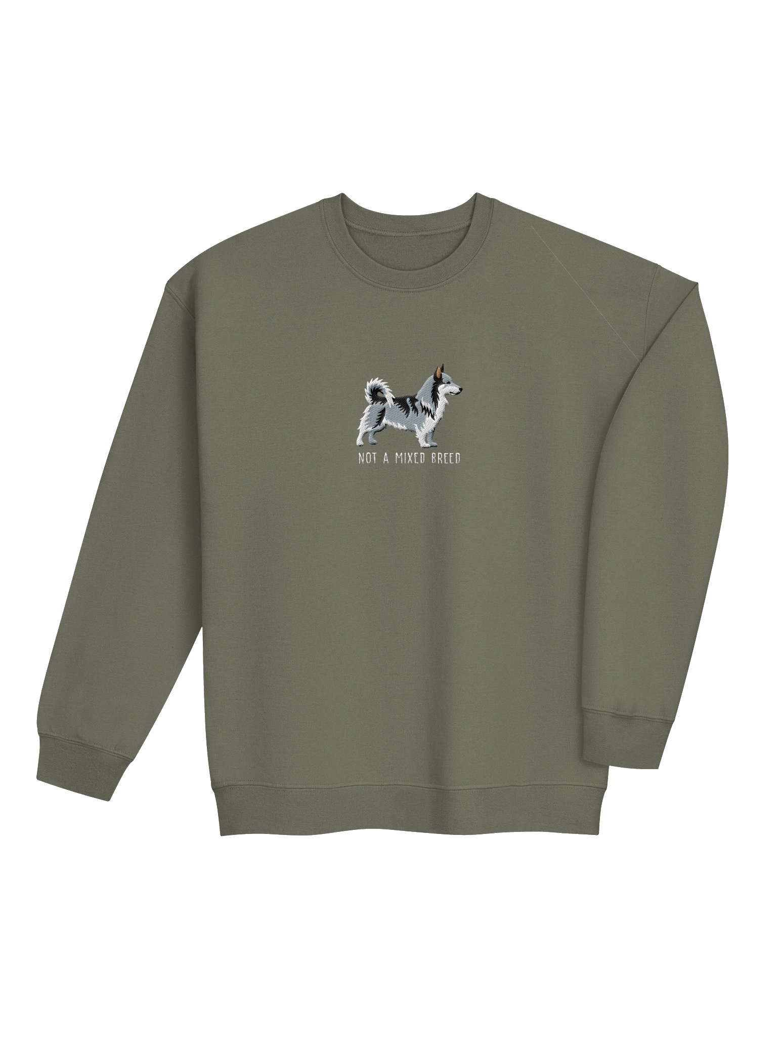 Not a Mixed Breed Sweatshirt (Embroidered) of a Swedish Vallhund(Gray) product image (7)