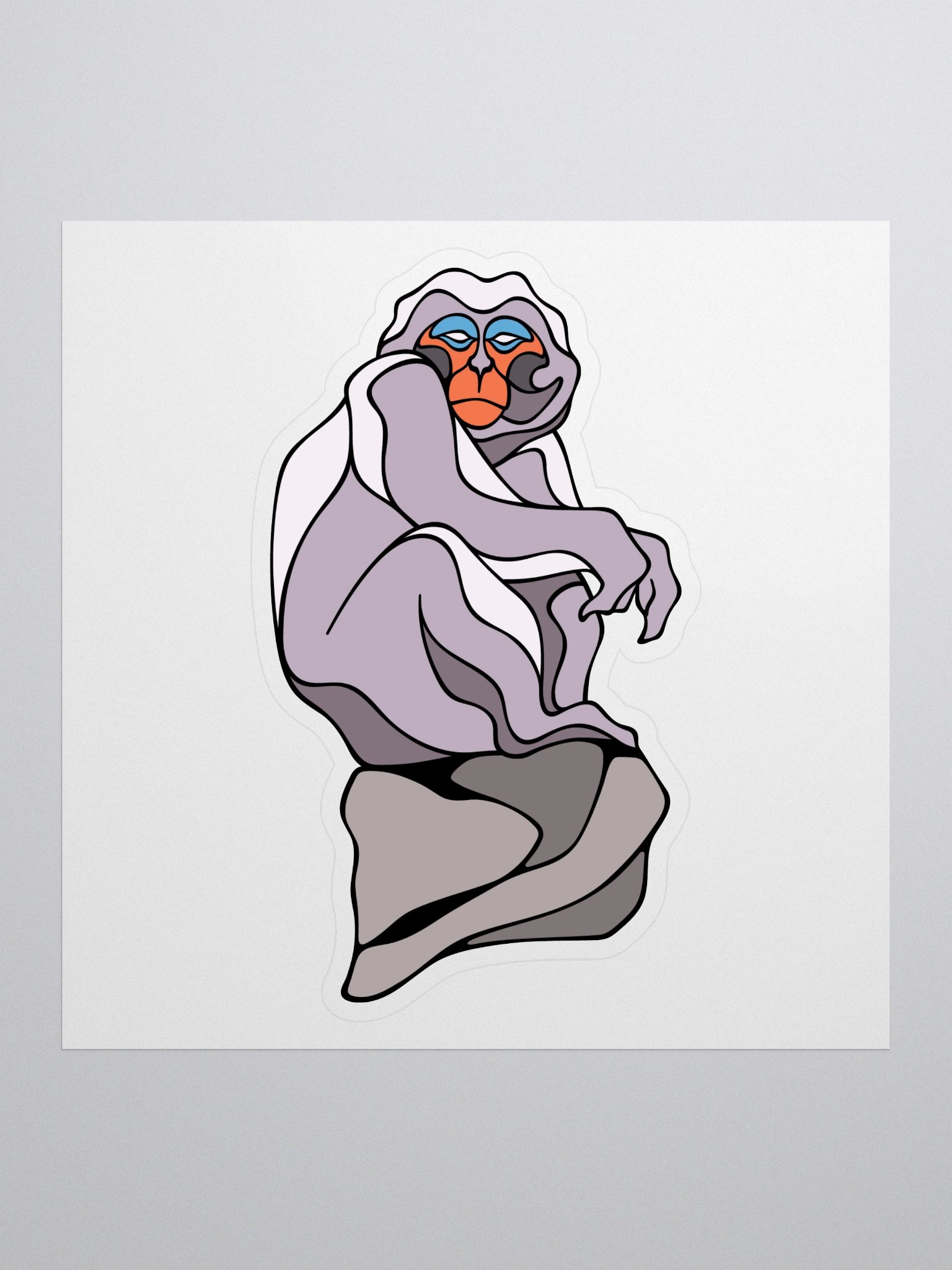 Haughty Macaque - Large Kiss Cut Sticker product image (1)