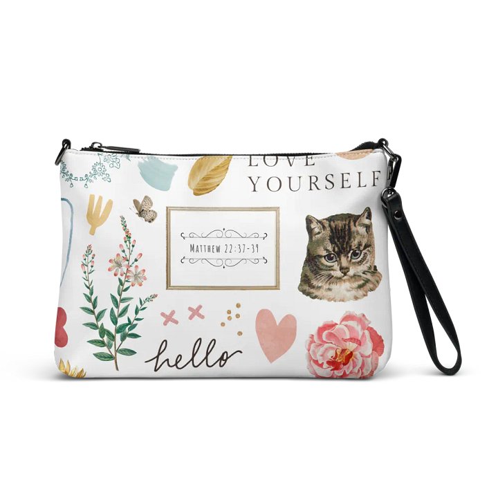 Matthew 22:37-39 | Chic Boho Collage Crossbody Bag product image (1)
