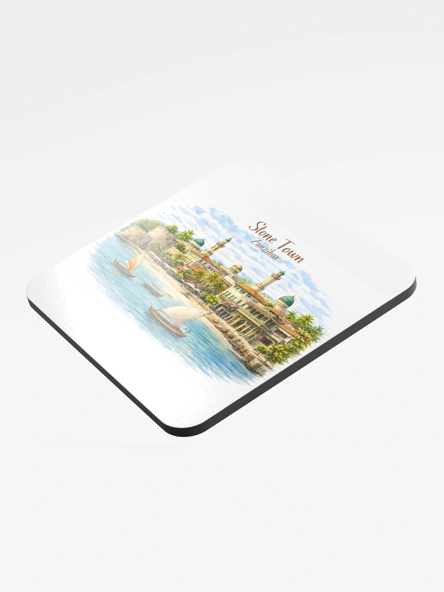 Stone Town Zanzibar Glossed Cork Coaster product image (3)