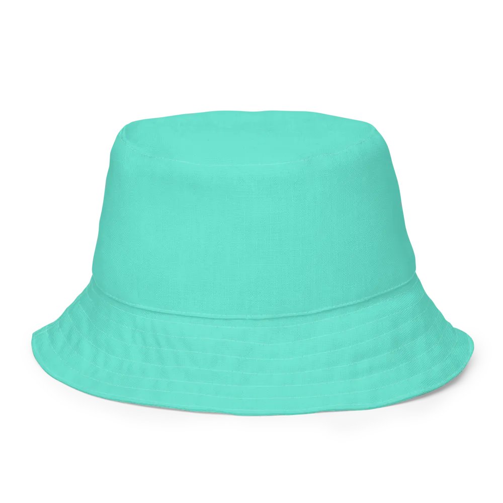 Reversible Aqua Blue & Orange Butterfly Painted Bucket Hat product image (8)