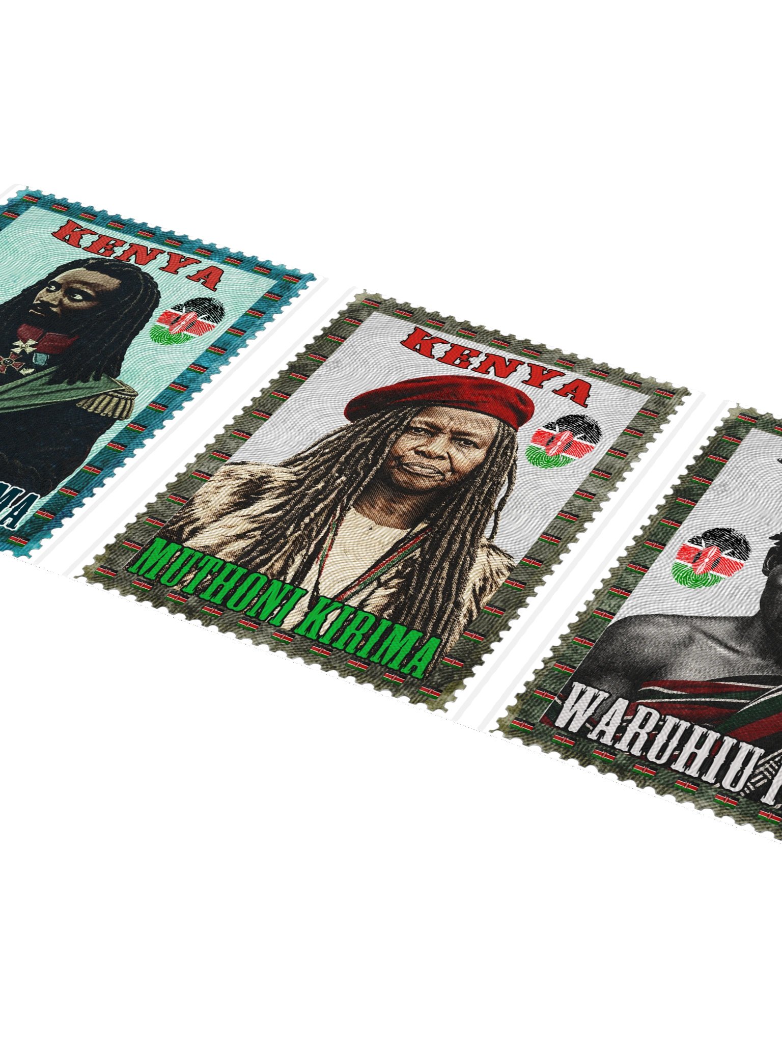 Mau Mau Heroes Sticker Strip | Kenya Vintage Stamp Stickers product image (5)