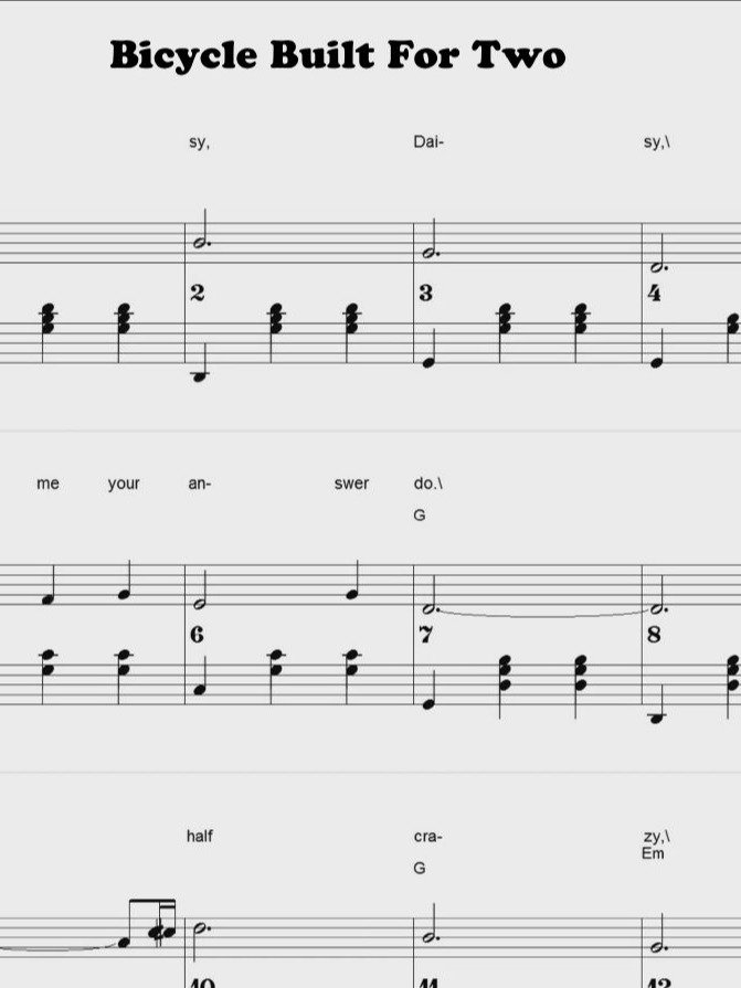 Bicycle Built For Two - CS - Piano sheet music product image (1)