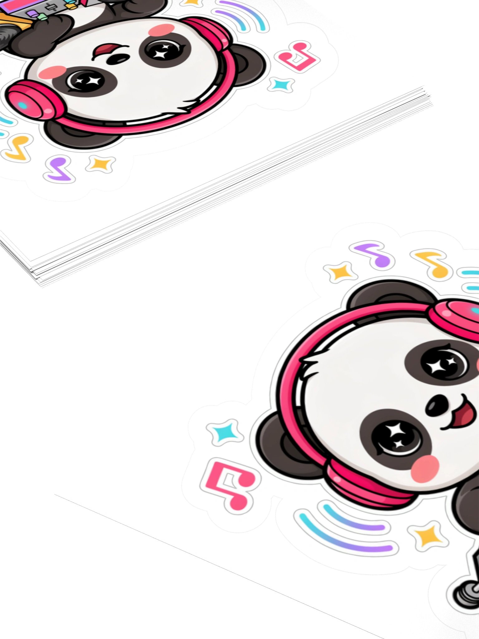 Panda DJ Kiss Cut Sticker product image (10)