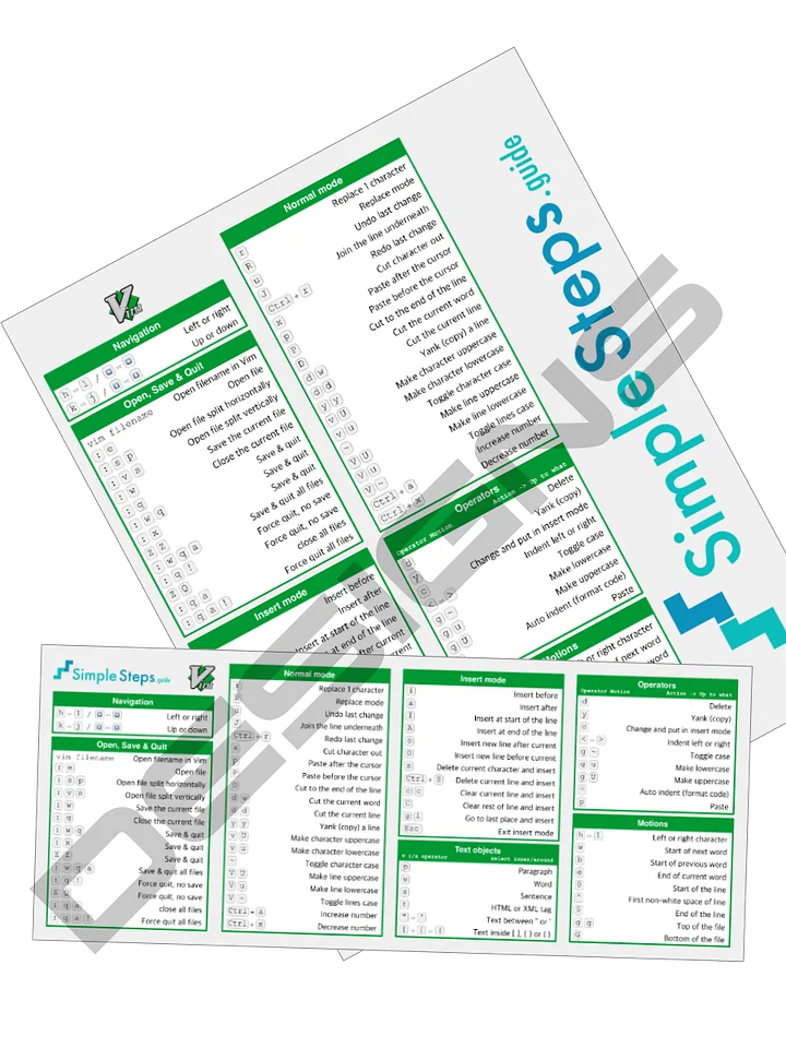 Vim Cheat Sheet - Print at Home Designs product image (1)