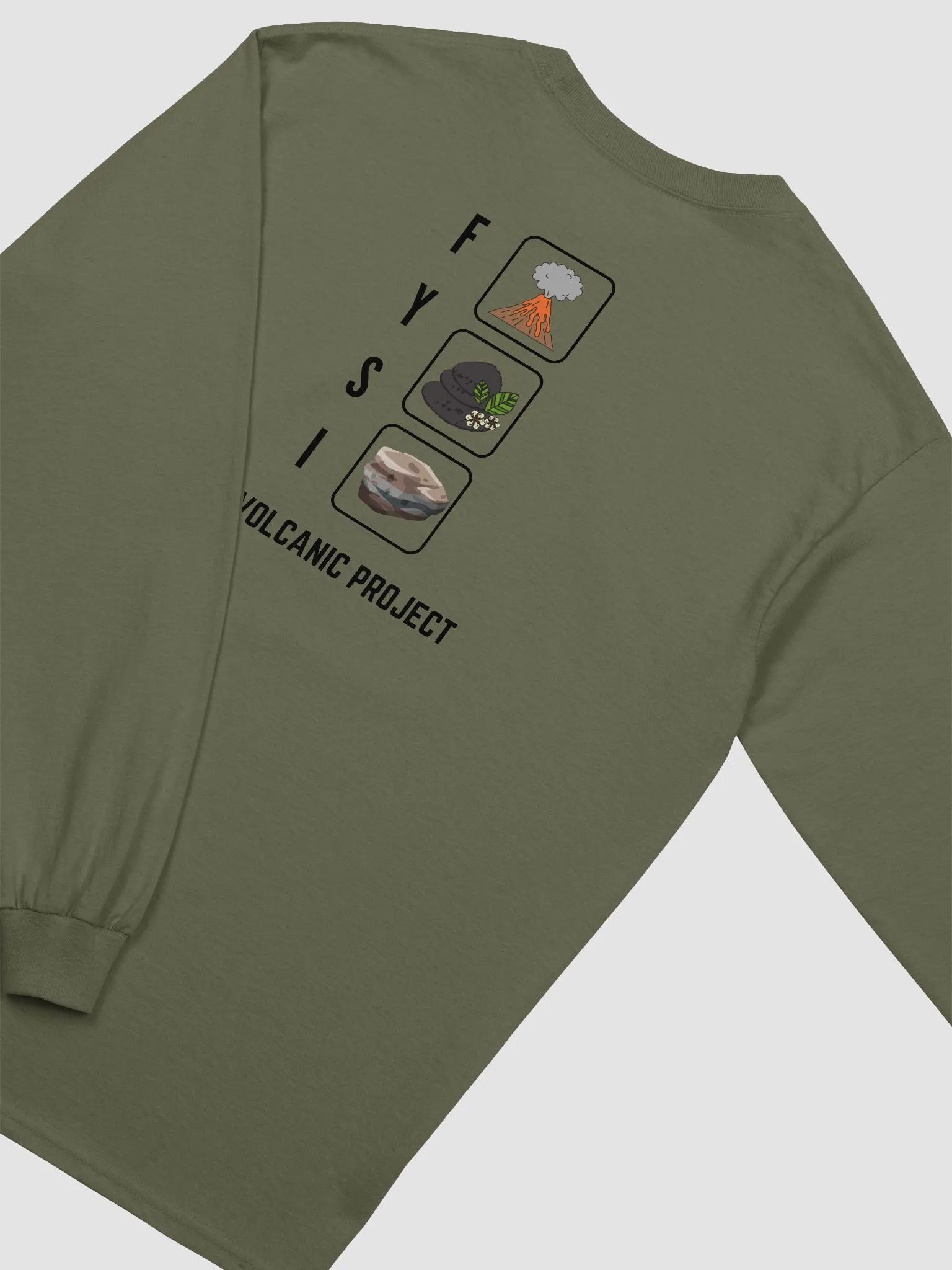 Volcanic Geological Wonderlands organic cotton long sleeve t-shirt product image (4)