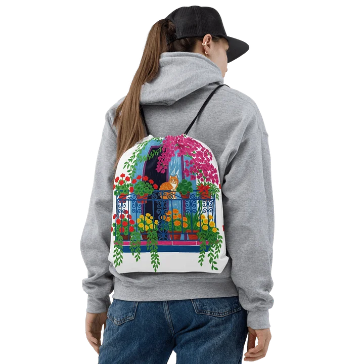 Feline Foliage Adventure Drawstring Bag product image (1)