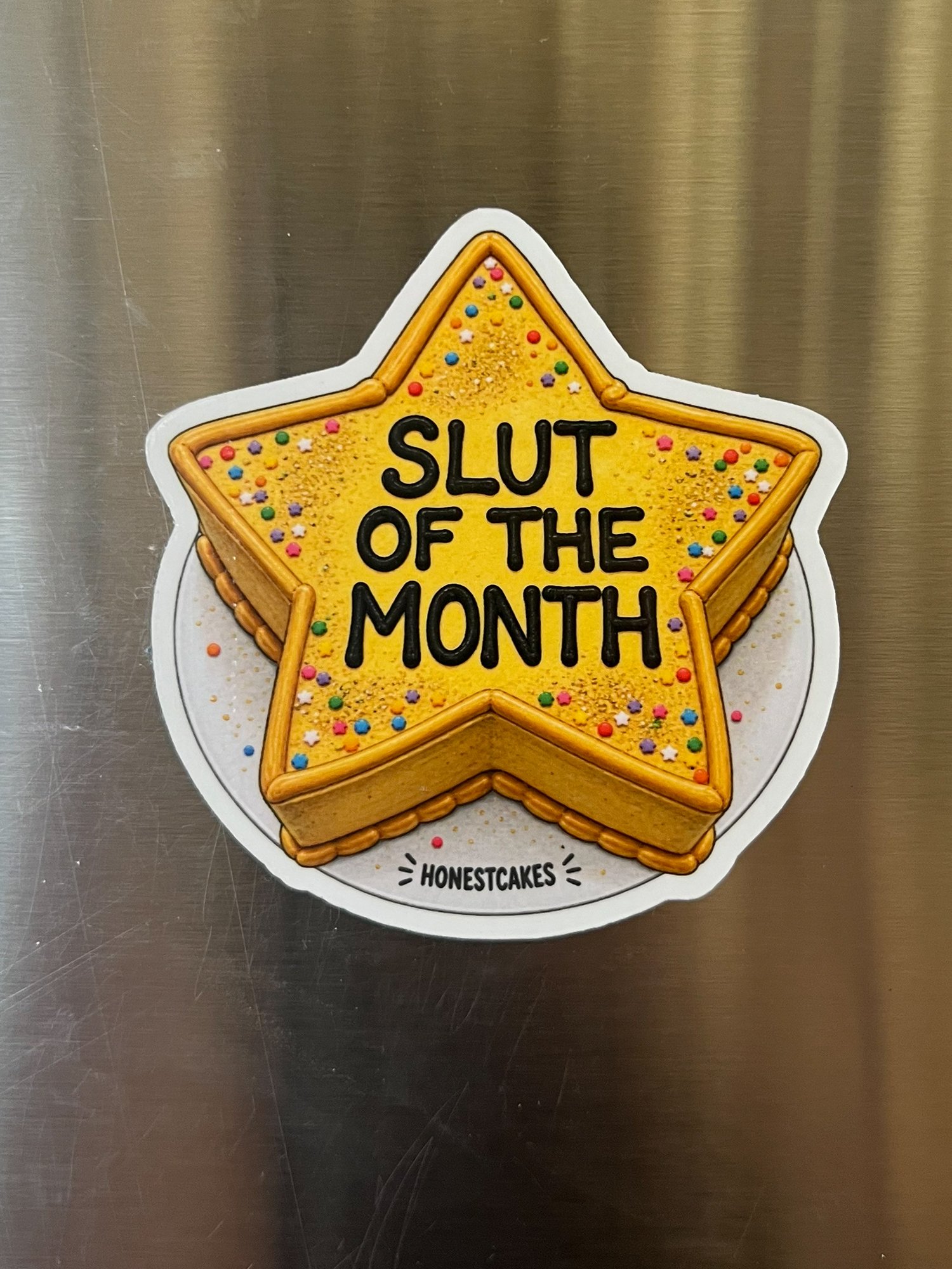 FRIDGE MAGNET: Slut Of The Month Gold Star - FREE SHIPPING product image (1)
