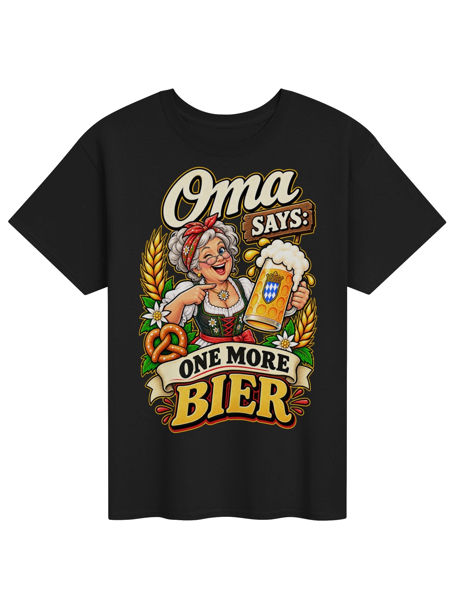 Oma Says One More Bier Funny Oktoberfest Vintage Tee product image (2)