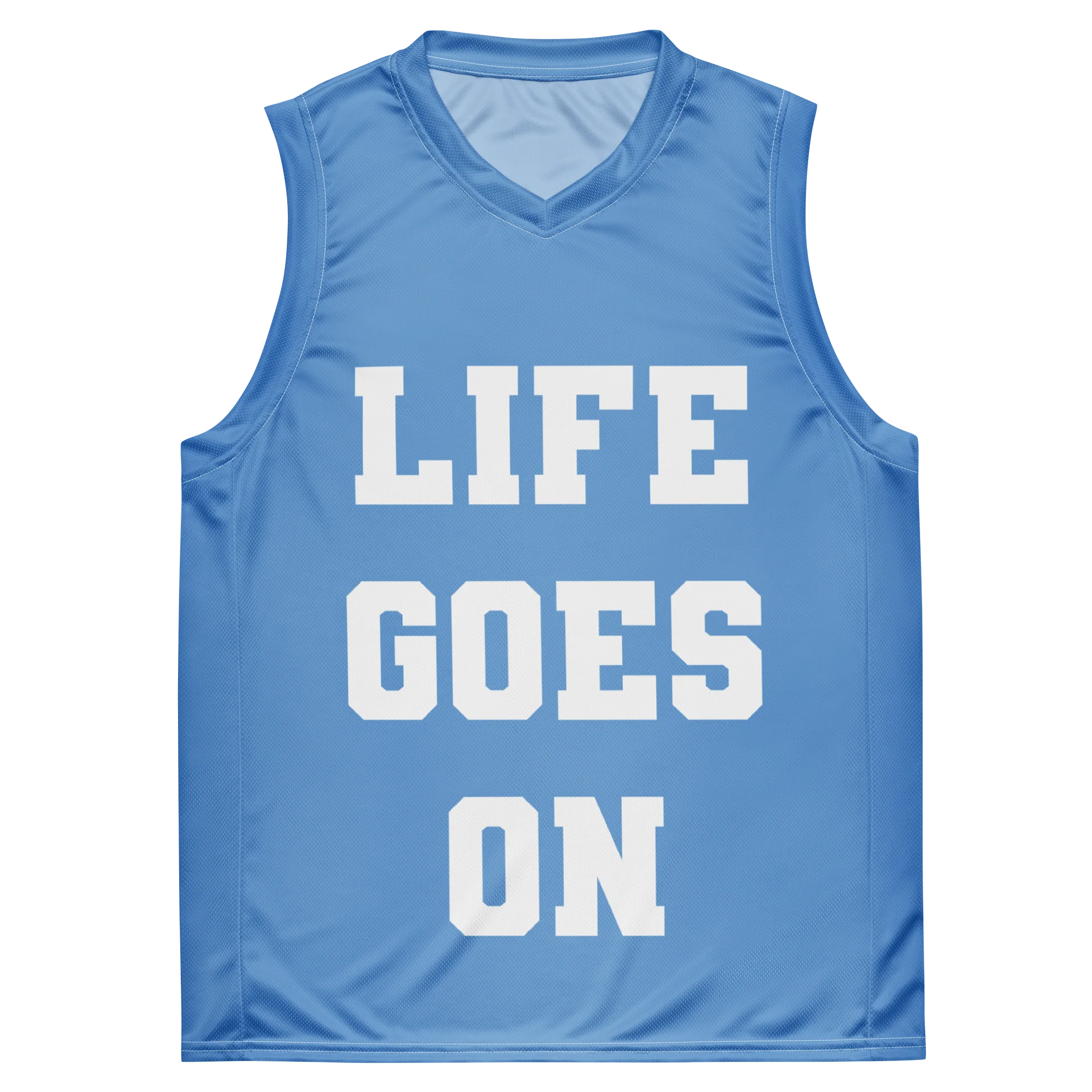 LIFE GOES ON Blue Basketball Jersey (Unisex) product image (2)