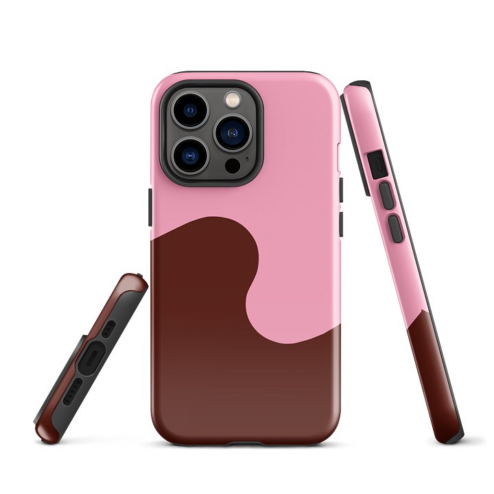 Pink and Wine Minimal Wave iPhone Case product image (2)