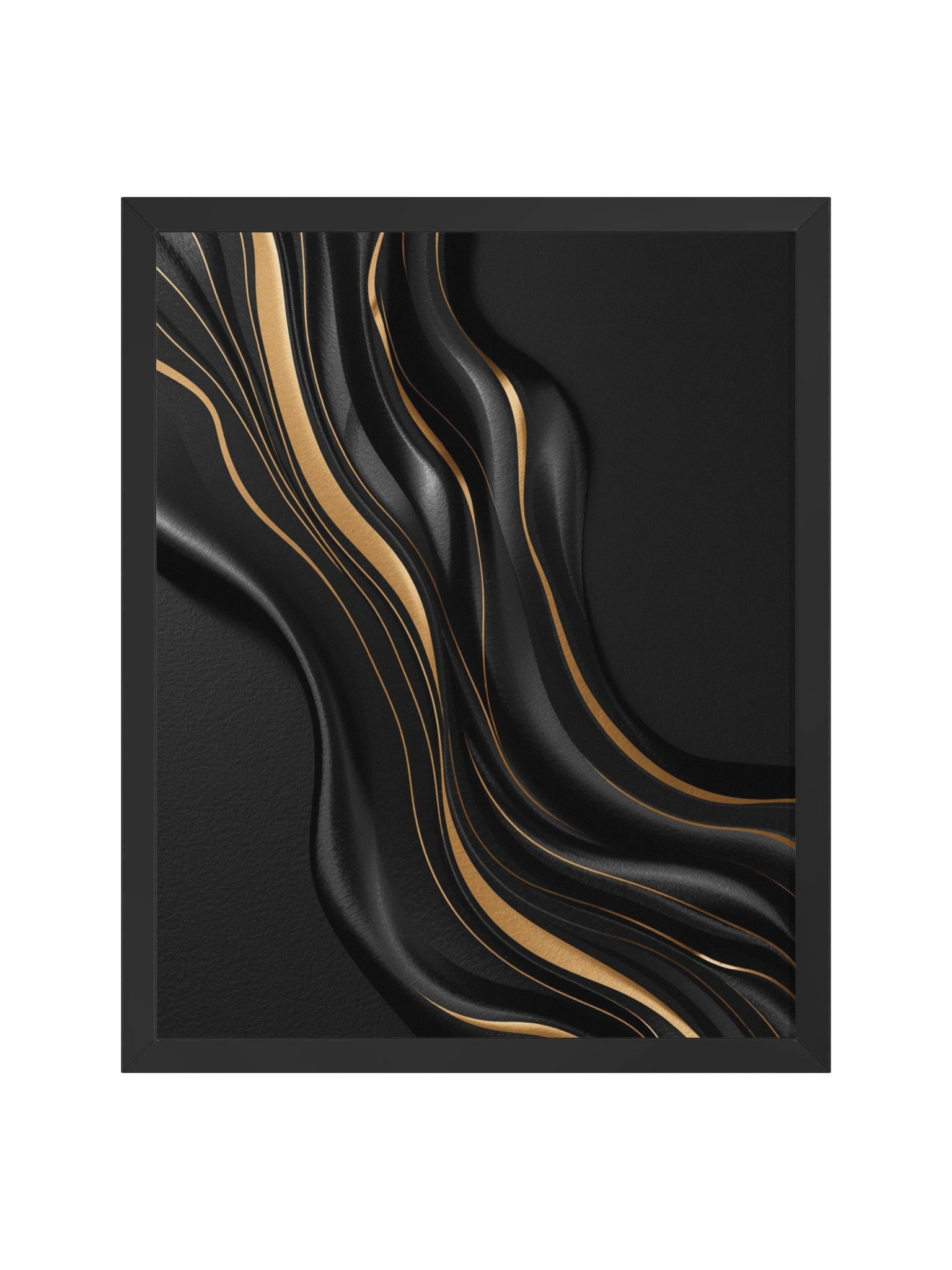 Midnight Gold Flow – Luxury Abstract Wall Art Print- 41×51 cm product image (1)