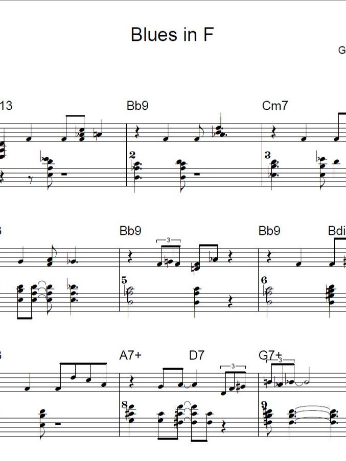 Blues in F - Blues piano - Piano sheet music product image (1)