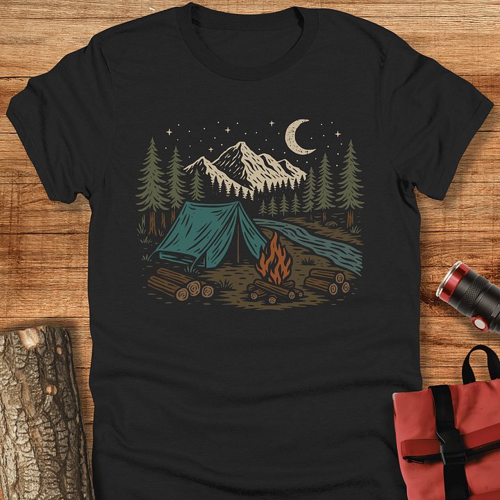 Vintage camping scene, Unisex t-shirt product image (1)