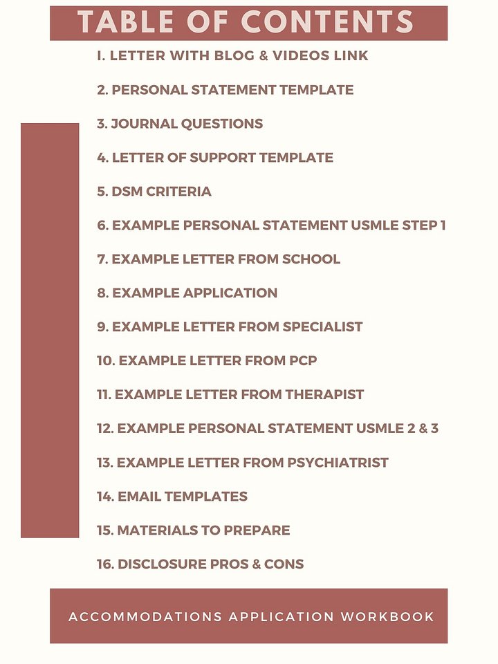 Testing Accommodations Workbook: MCAT, USMLE, COMLEX product image (2)