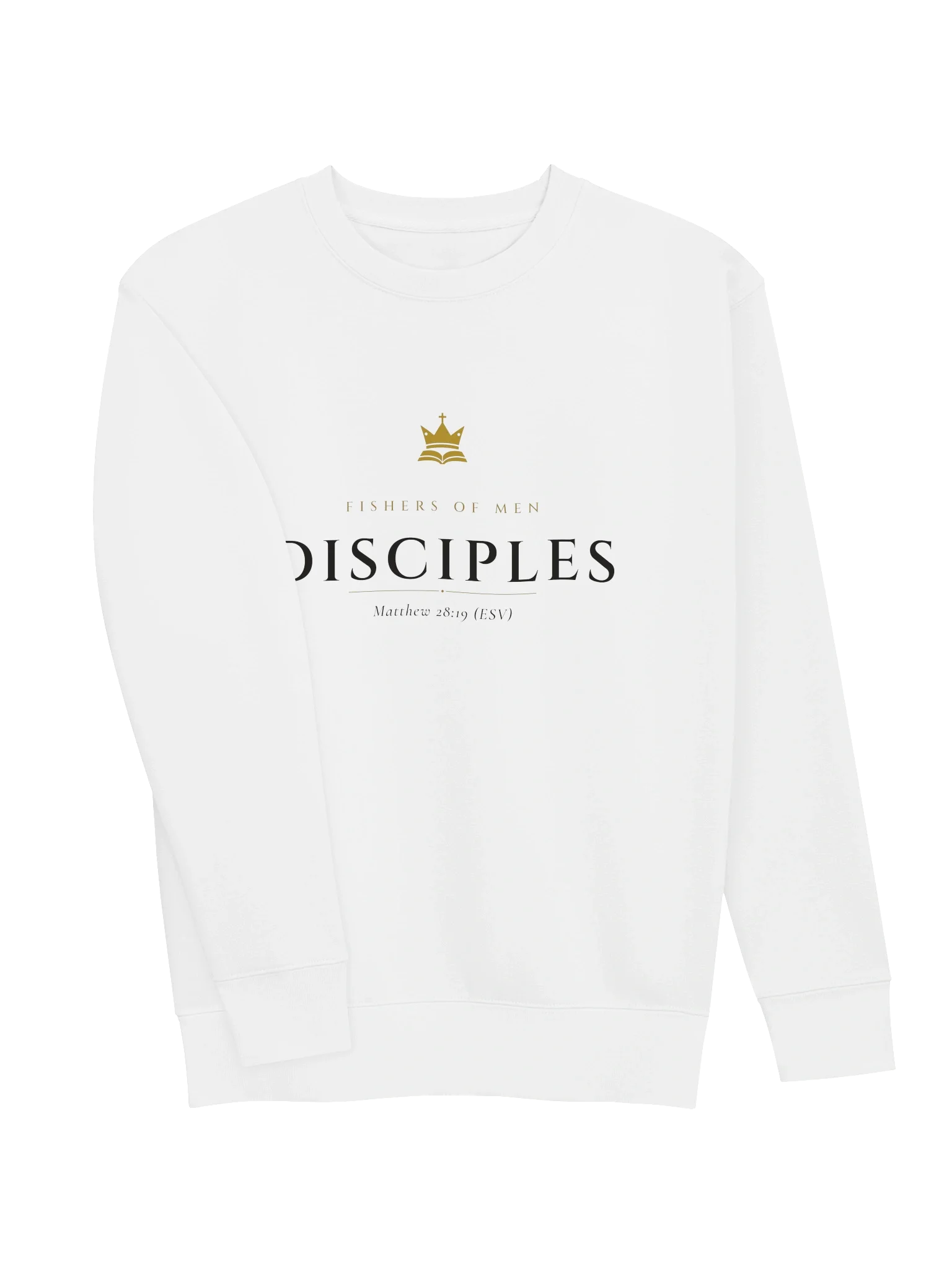 Disciples Crewneck - White, view 3 — Christ Is King crewneck