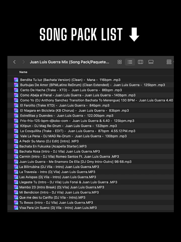 Juan Luis Guerra Mix – Song Pack product image (2)